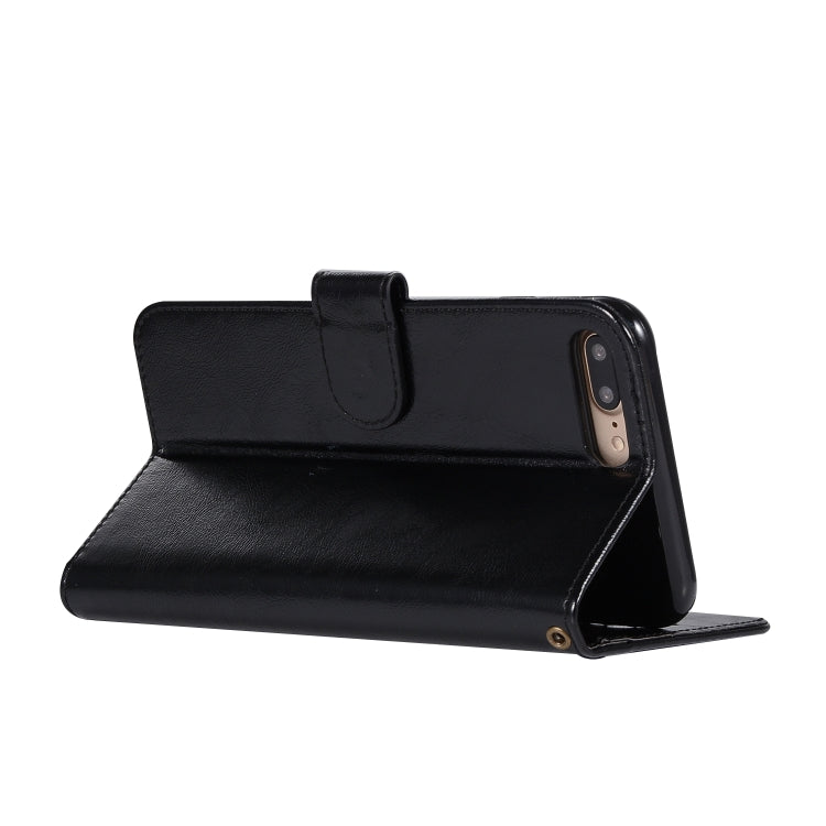 For iPhone 7 Plus / 8 Plus Retro Copper Buckle Crazy Horse Horizontal Flip PU Leather Case with Holder & Card Slots & Wallet & Lanyard
