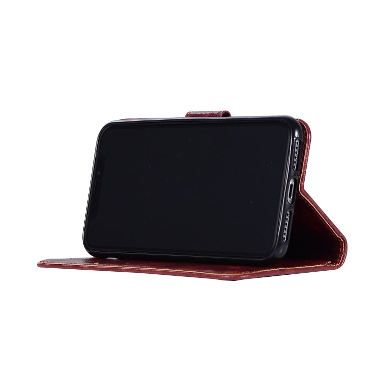 For iPhone X / XS Retro Copper Buckle Crazy Horse Horizontal Flip PU Leather Case with Holder & Card Slots & Wallet & Lanyard