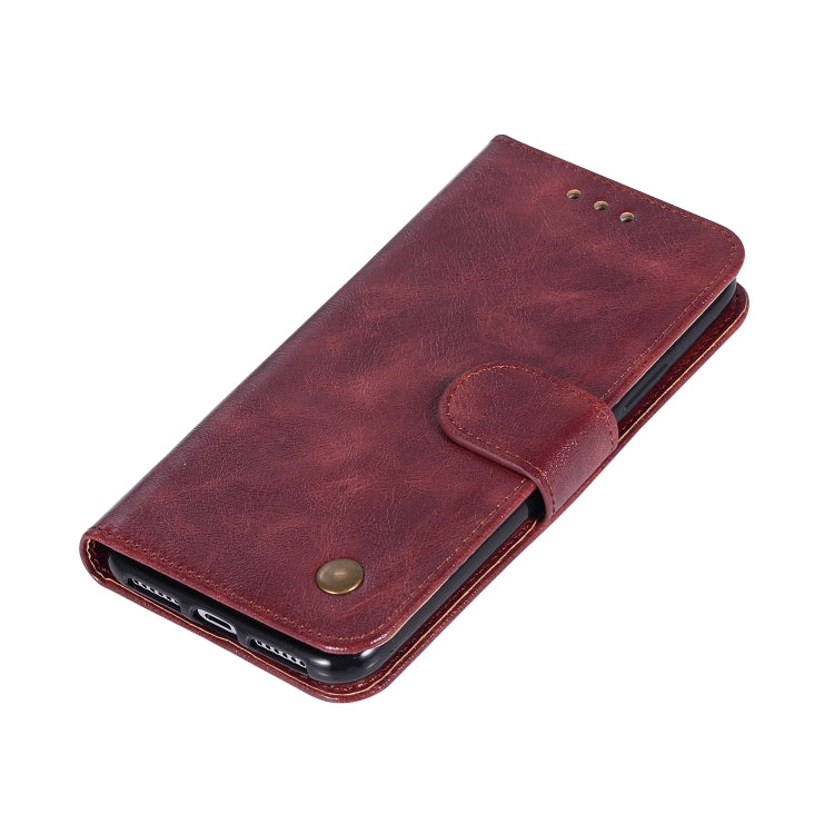 For iPhone X / XS Retro Copper Buckle Crazy Horse Horizontal Flip PU Leather Case with Holder & Card Slots & Wallet & Lanyard