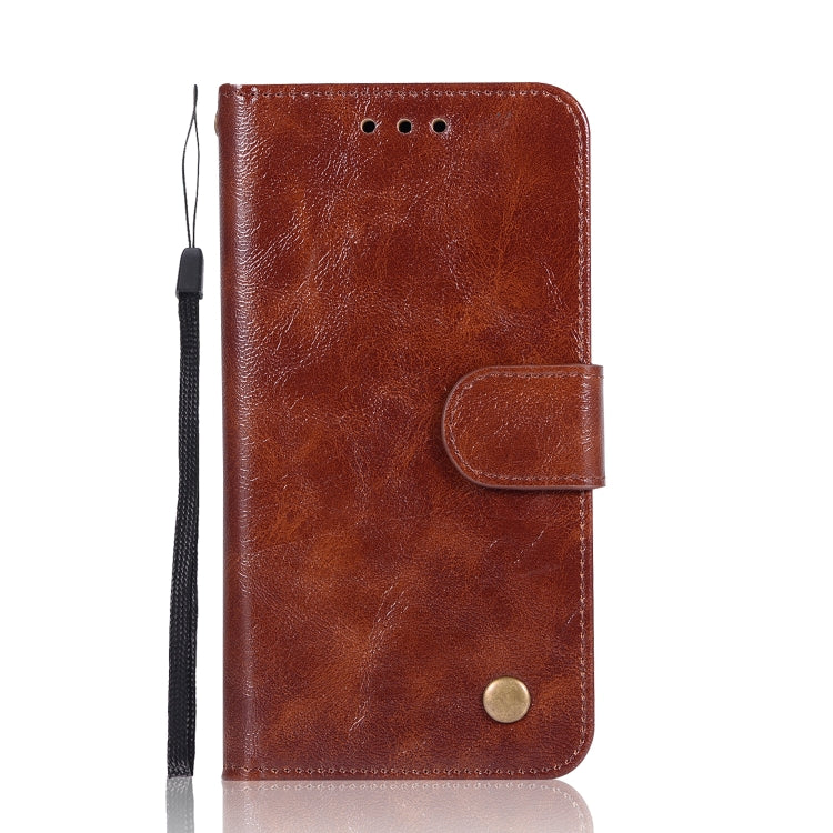 For iPhone X / XS Retro Copper Buckle Crazy Horse Horizontal Flip PU Leather Case with Holder & Card Slots & Wallet & Lanyard