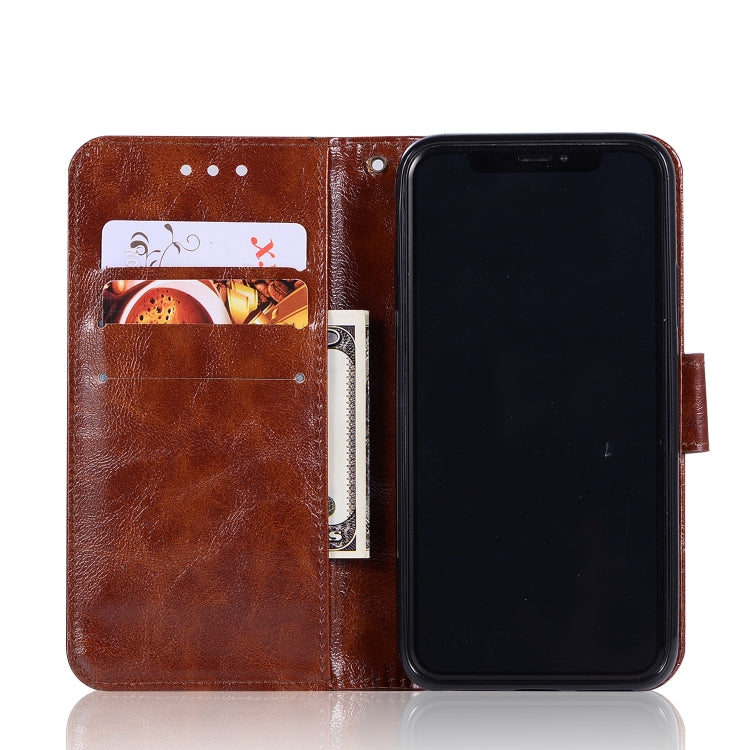For iPhone X / XS Retro Copper Buckle Crazy Horse Horizontal Flip PU Leather Case with Holder & Card Slots & Wallet & Lanyard