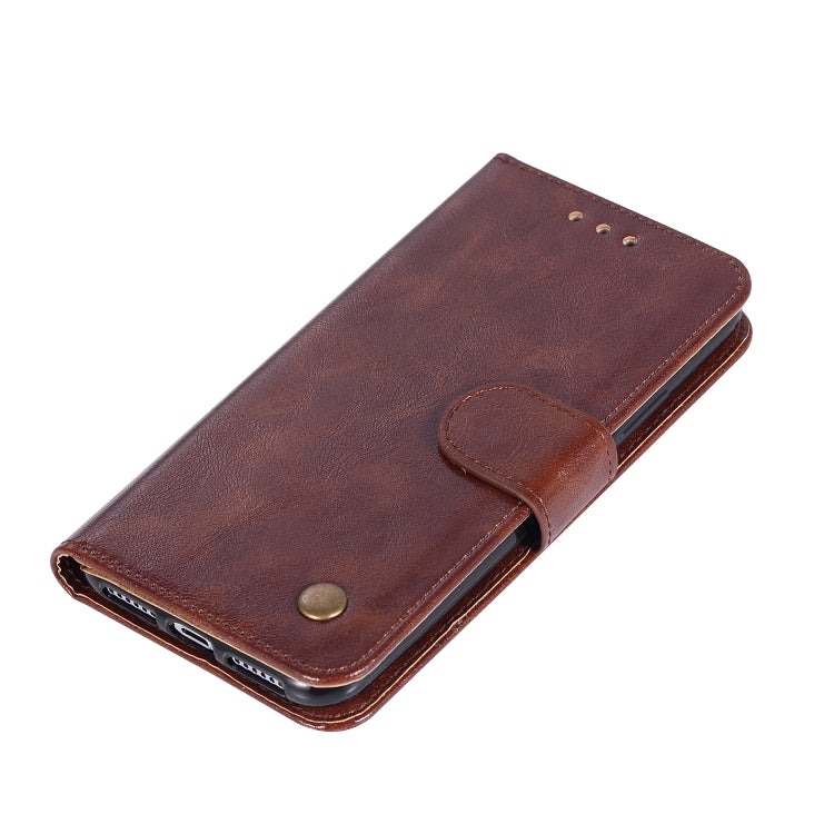 For iPhone X / XS Retro Copper Buckle Crazy Horse Horizontal Flip PU Leather Case with Holder & Card Slots & Wallet & Lanyard