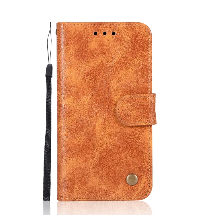 For iPhone X / XS Retro Copper Buckle Crazy Horse Horizontal Flip PU Leather Case with Holder & Card Slots & Wallet & Lanyard