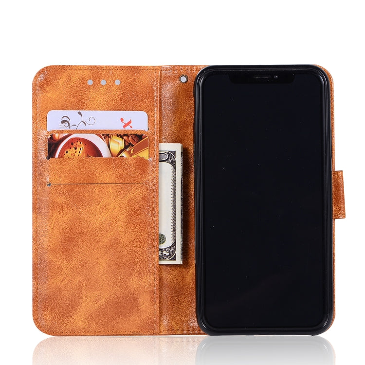 For iPhone X / XS Retro Copper Buckle Crazy Horse Horizontal Flip PU Leather Case with Holder & Card Slots & Wallet & Lanyard
