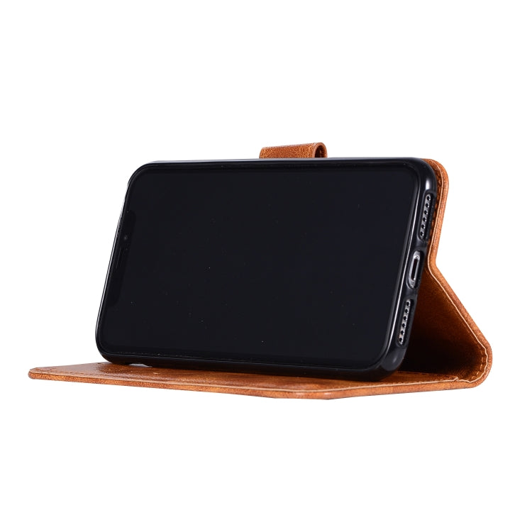 For iPhone X / XS Retro Copper Buckle Crazy Horse Horizontal Flip PU Leather Case with Holder & Card Slots & Wallet & Lanyard