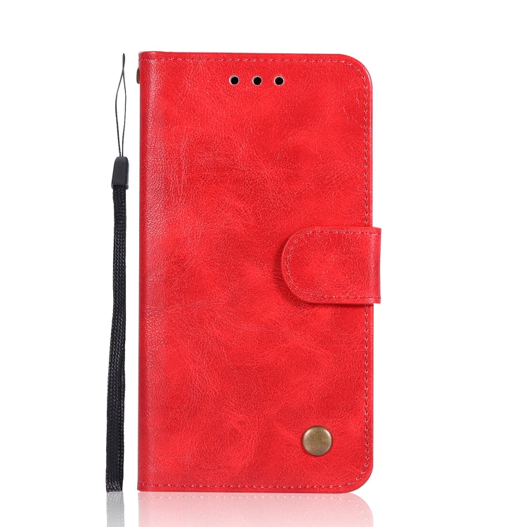 For iPhone X / XS Retro Copper Buckle Crazy Horse Horizontal Flip PU Leather Case with Holder & Card Slots & Wallet & Lanyard