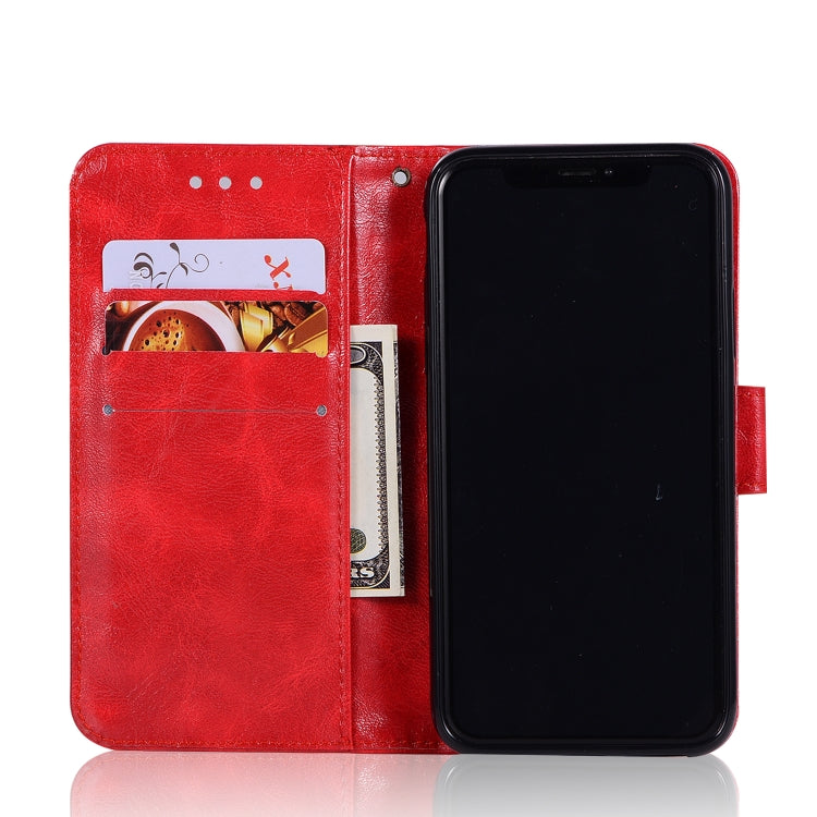 For iPhone X / XS Retro Copper Buckle Crazy Horse Horizontal Flip PU Leather Case with Holder & Card Slots & Wallet & Lanyard