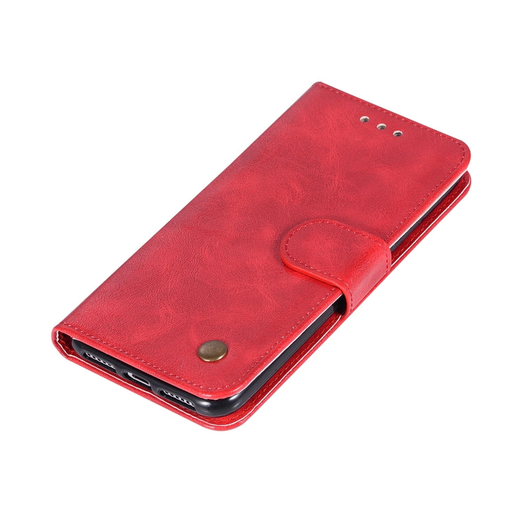 For iPhone X / XS Retro Copper Buckle Crazy Horse Horizontal Flip PU Leather Case with Holder & Card Slots & Wallet & Lanyard