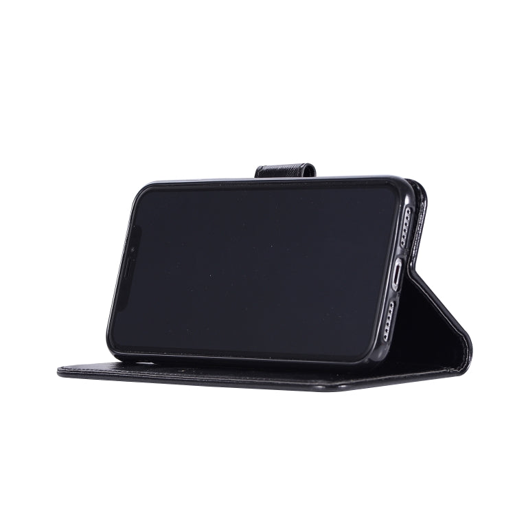 For iPhone X / XS Retro Copper Buckle Crazy Horse Horizontal Flip PU Leather Case with Holder & Card Slots & Wallet & Lanyard