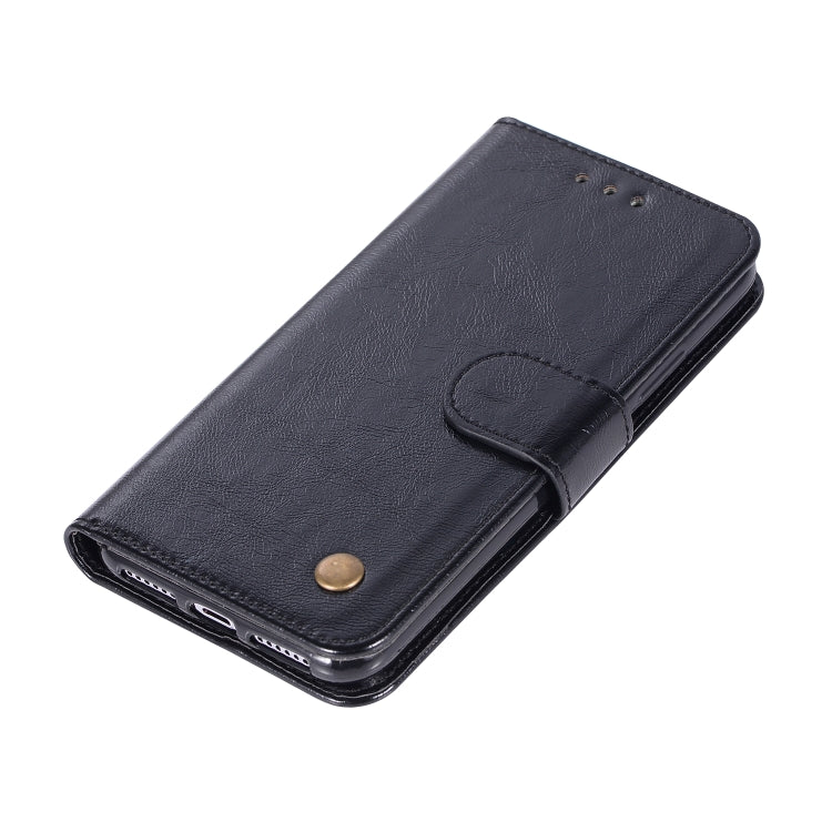 For iPhone X / XS Retro Copper Buckle Crazy Horse Horizontal Flip PU Leather Case with Holder & Card Slots & Wallet & Lanyard