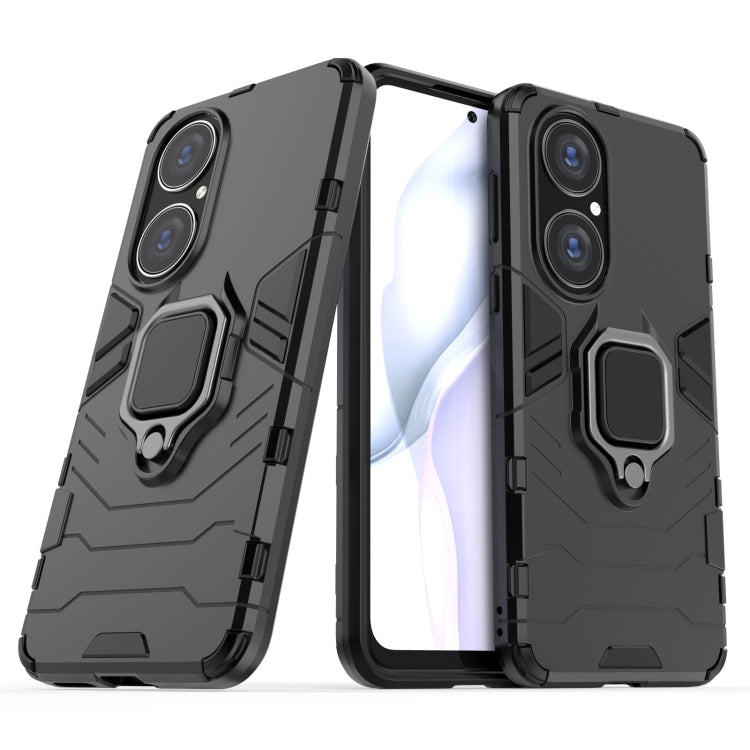 For Huawei P50 PC + TPU Shockproof Protective Case with Magnetic Ring Holder
