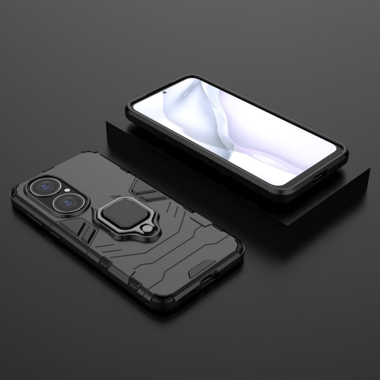 For Huawei P50 PC + TPU Shockproof Protective Case with Magnetic Ring Holder