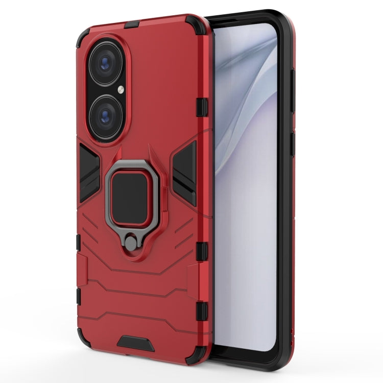 For Huawei P50 PC + TPU Shockproof Protective Case with Magnetic Ring Holder
