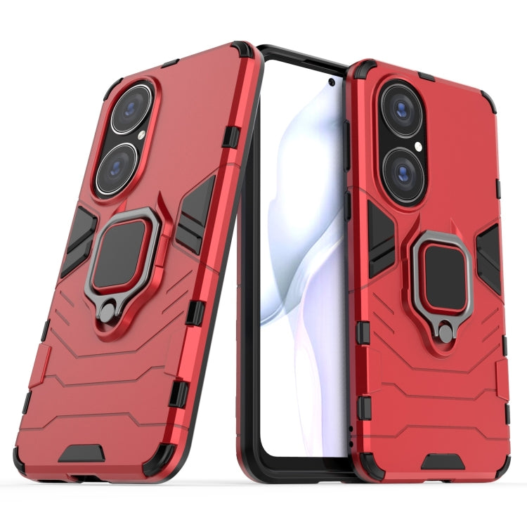 For Huawei P50 PC + TPU Shockproof Protective Case with Magnetic Ring Holder