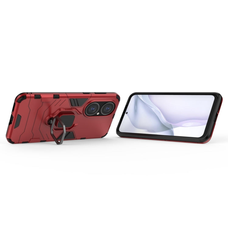 For Huawei P50 PC + TPU Shockproof Protective Case with Magnetic Ring Holder