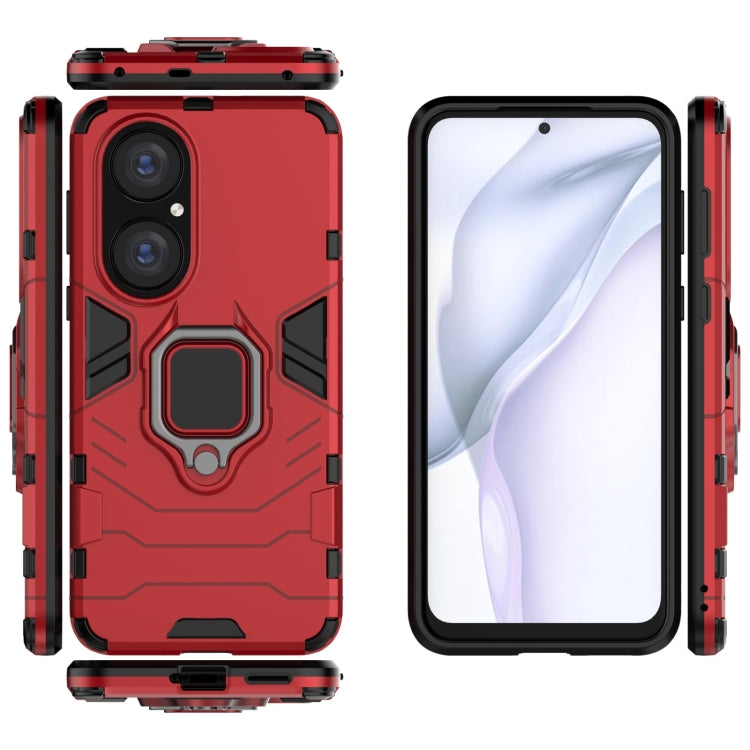 For Huawei P50 PC + TPU Shockproof Protective Case with Magnetic Ring Holder