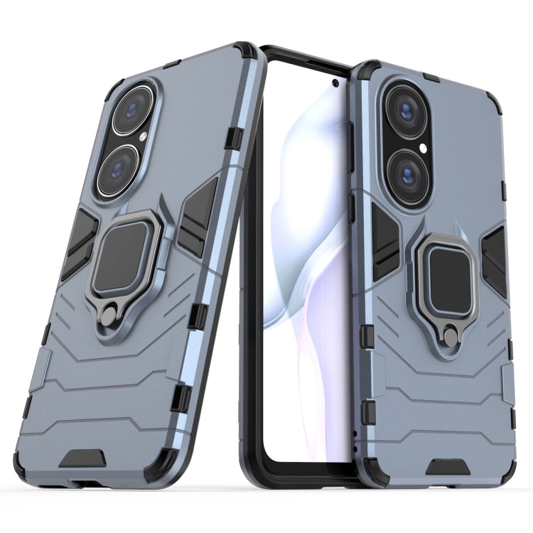 For Huawei P50 PC + TPU Shockproof Protective Case with Magnetic Ring Holder