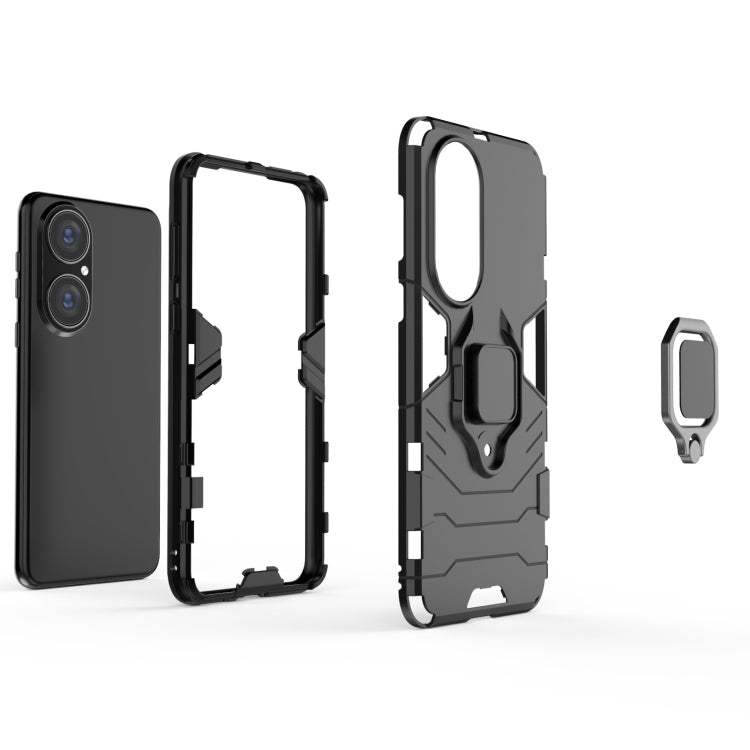 For Huawei P50 PC + TPU Shockproof Protective Case with Magnetic Ring Holder