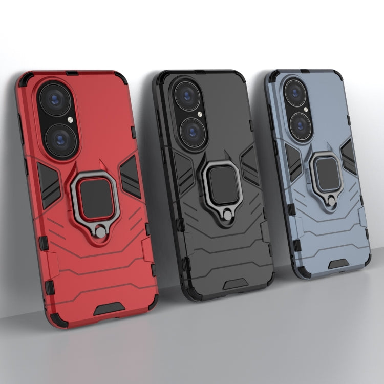For Huawei P50 PC + TPU Shockproof Protective Case with Magnetic Ring Holder