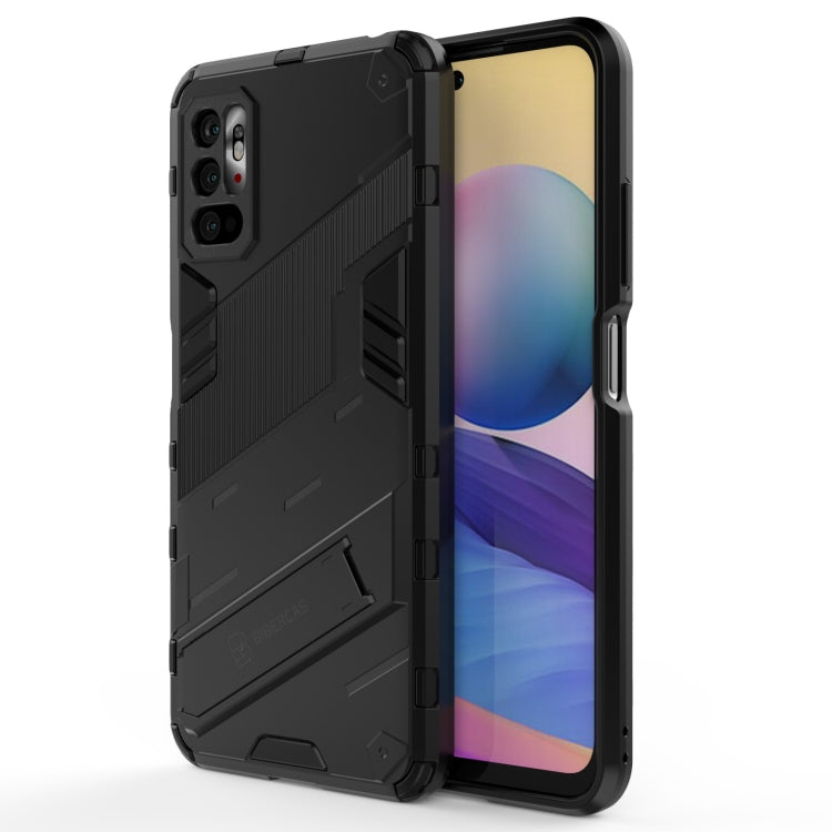 For Xiaomi Redmi Note 10 5G Punk Armor 2 in 1 PC + TPU Shockproof Case with Invisible Holder