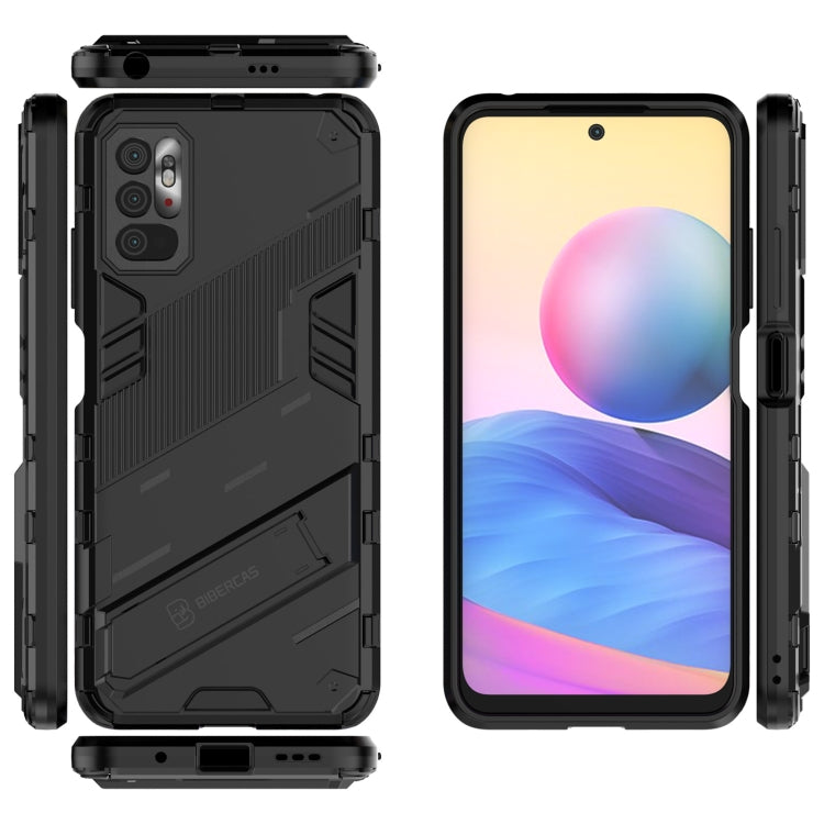 For Xiaomi Redmi Note 10 5G Punk Armor 2 in 1 PC + TPU Shockproof Case with Invisible Holder