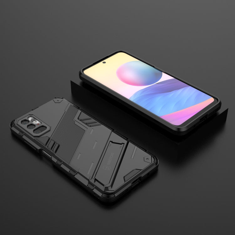 For Xiaomi Redmi Note 10 5G Punk Armor 2 in 1 PC + TPU Shockproof Case with Invisible Holder