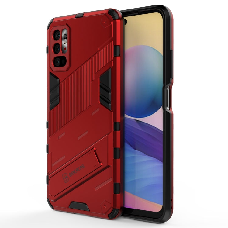 For Xiaomi Redmi Note 10 5G Punk Armor 2 in 1 PC + TPU Shockproof Case with Invisible Holder