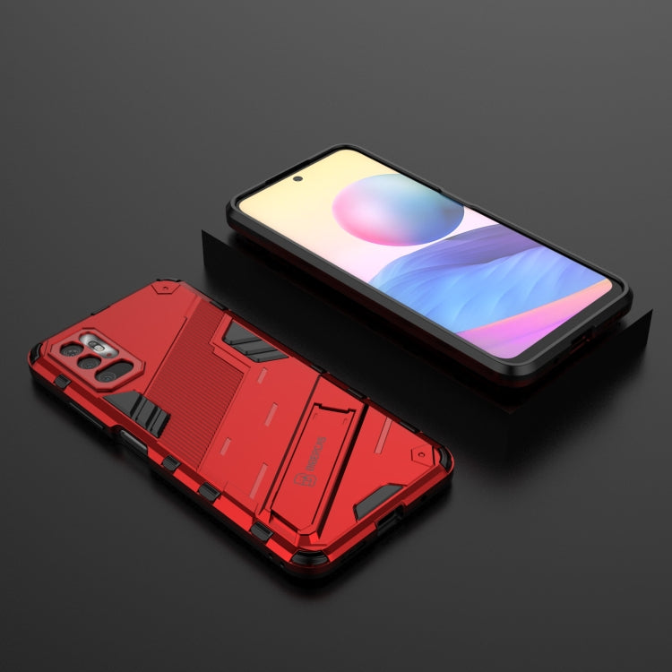 For Xiaomi Redmi Note 10 5G Punk Armor 2 in 1 PC + TPU Shockproof Case with Invisible Holder