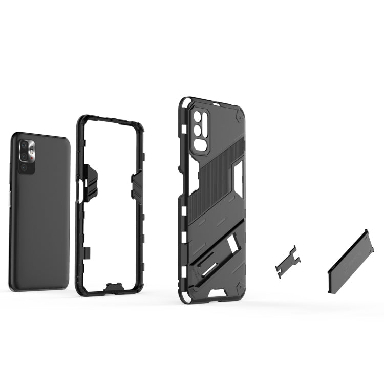For Xiaomi Redmi Note 10 5G Punk Armor 2 in 1 PC + TPU Shockproof Case with Invisible Holder