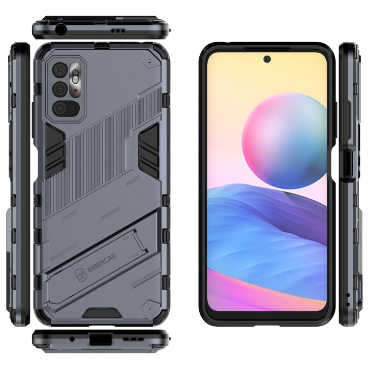 For Xiaomi Redmi Note 10 5G Punk Armor 2 in 1 PC + TPU Shockproof Case with Invisible Holder