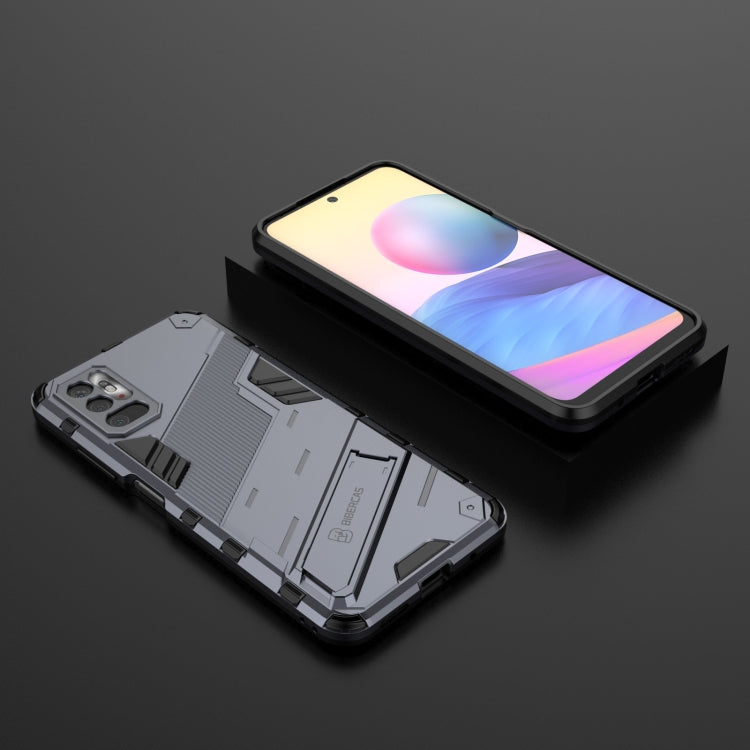 For Xiaomi Redmi Note 10 5G Punk Armor 2 in 1 PC + TPU Shockproof Case with Invisible Holder