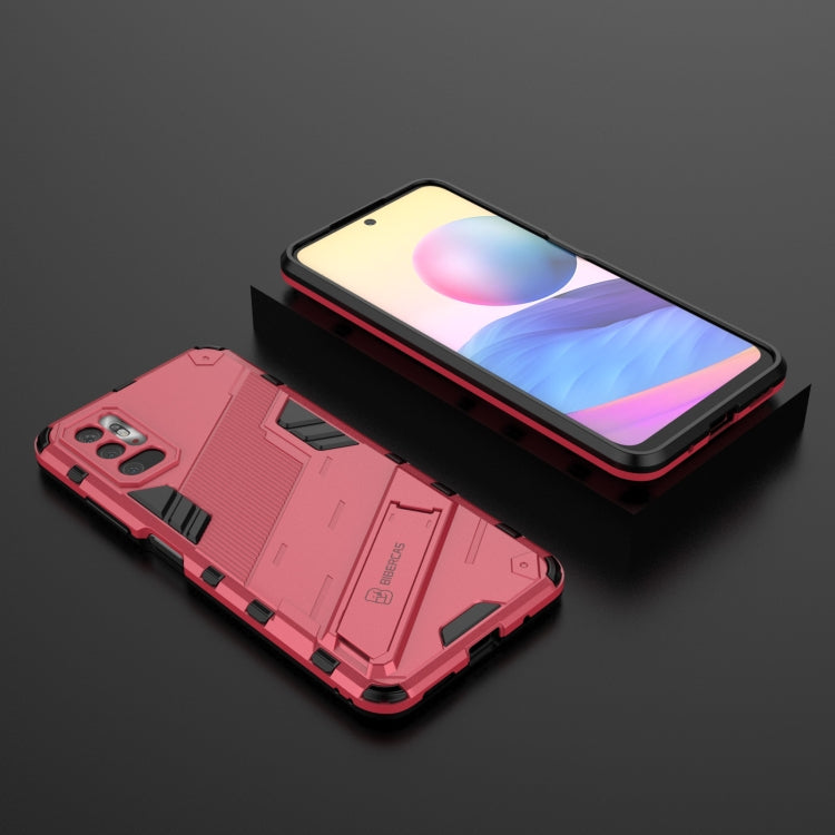 For Xiaomi Redmi Note 10 5G Punk Armor 2 in 1 PC + TPU Shockproof Case with Invisible Holder