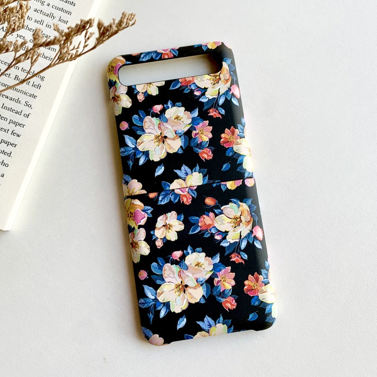 For Samsung Galaxy Z Flip 5G / 4G Floral Pattern Folding PC Protective Case