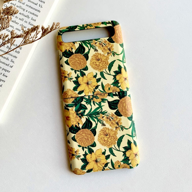 For Samsung Galaxy Z Flip 5G / 4G Floral Pattern Folding PC Protective Case