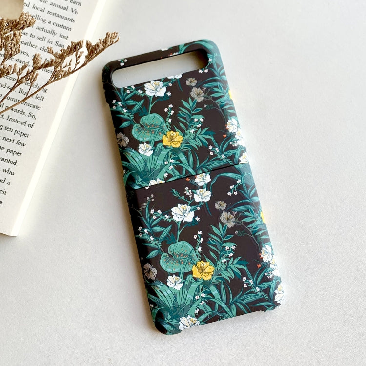 For Samsung Galaxy Z Flip 5G / 4G Floral Pattern Folding PC Protective Case