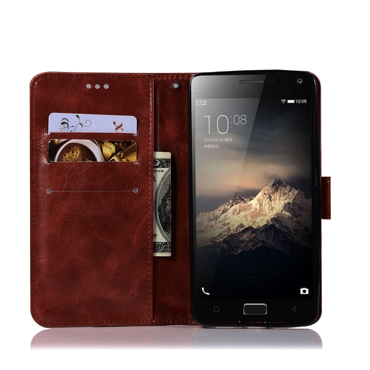 For Lenovo Vibe P1 Retro Copper Button Crazy Horse Horizontal Flip PU Leather Case with Holder & Card Slots & Wallet & Lanyard