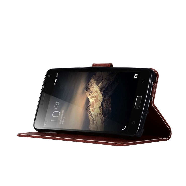 For Lenovo Vibe P1 Retro Copper Button Crazy Horse Horizontal Flip PU Leather Case with Holder & Card Slots & Wallet & Lanyard