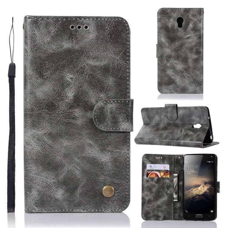 For Lenovo Vibe P1 Retro Copper Button Crazy Horse Horizontal Flip PU Leather Case with Holder & Card Slots & Wallet & Lanyard