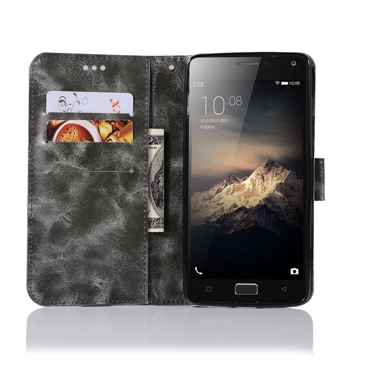 For Lenovo Vibe P1 Retro Copper Button Crazy Horse Horizontal Flip PU Leather Case with Holder & Card Slots & Wallet & Lanyard