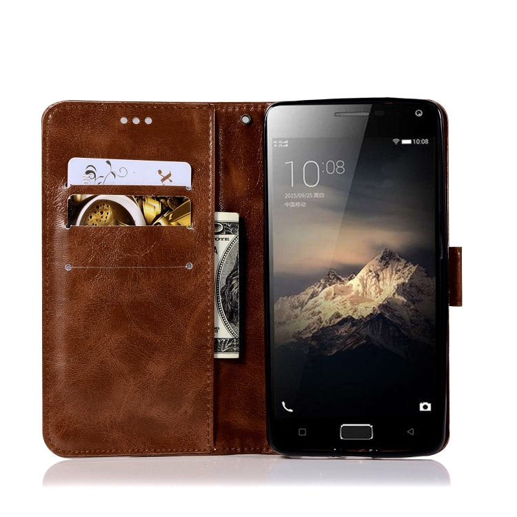 For Lenovo Vibe P1 Retro Copper Button Crazy Horse Horizontal Flip PU Leather Case with Holder & Card Slots & Wallet & Lanyard