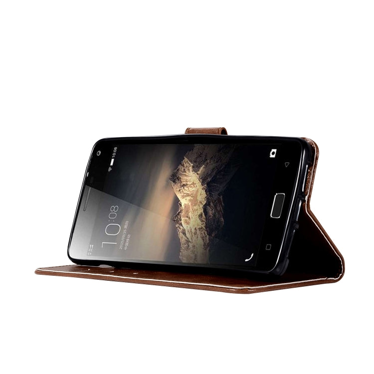For Lenovo Vibe P1 Retro Copper Button Crazy Horse Horizontal Flip PU Leather Case with Holder & Card Slots & Wallet & Lanyard