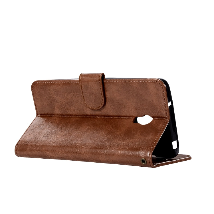 For Lenovo Vibe P1 Retro Copper Button Crazy Horse Horizontal Flip PU Leather Case with Holder & Card Slots & Wallet & Lanyard