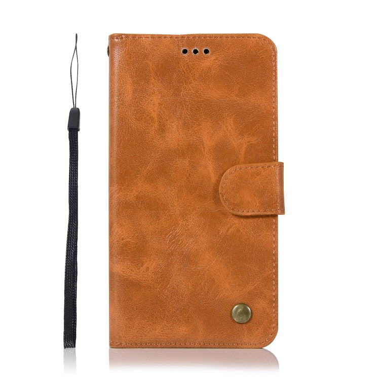 For Lenovo Vibe P1 Retro Copper Button Crazy Horse Horizontal Flip PU Leather Case with Holder & Card Slots & Wallet & Lanyard