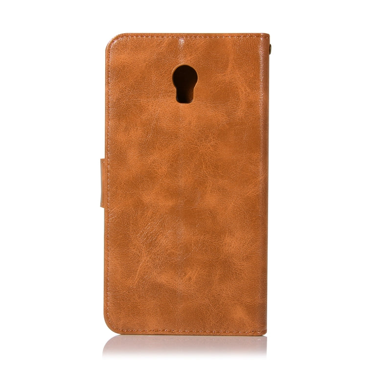 For Lenovo Vibe P1 Retro Copper Button Crazy Horse Horizontal Flip PU Leather Case with Holder & Card Slots & Wallet & Lanyard