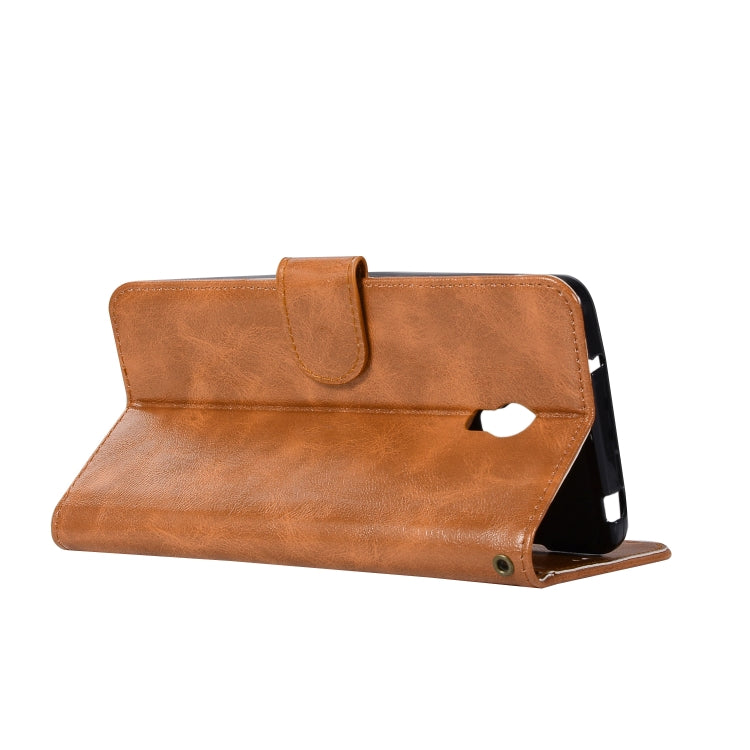 For Lenovo Vibe P1 Retro Copper Button Crazy Horse Horizontal Flip PU Leather Case with Holder & Card Slots & Wallet & Lanyard