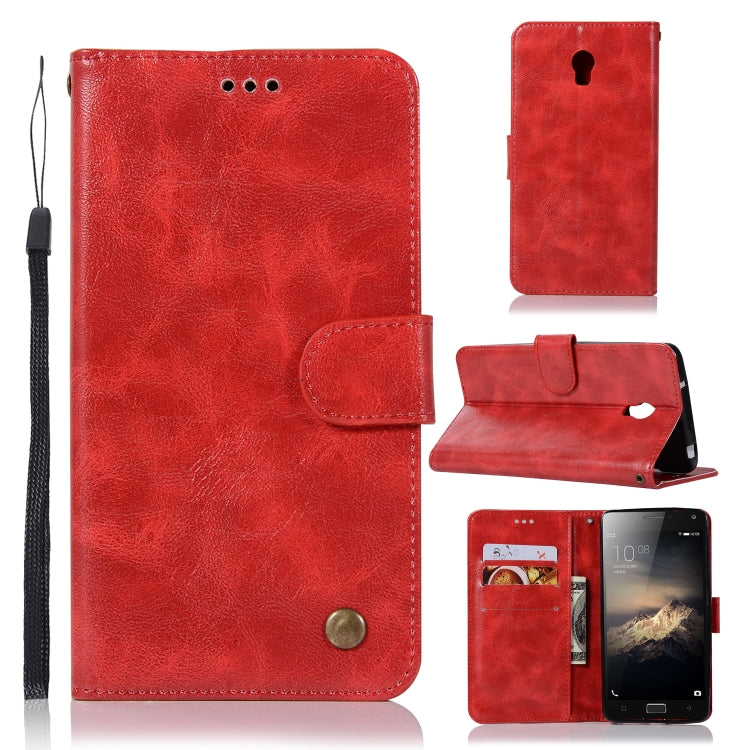 For Lenovo Vibe P1 Retro Copper Button Crazy Horse Horizontal Flip PU Leather Case with Holder & Card Slots & Wallet & Lanyard