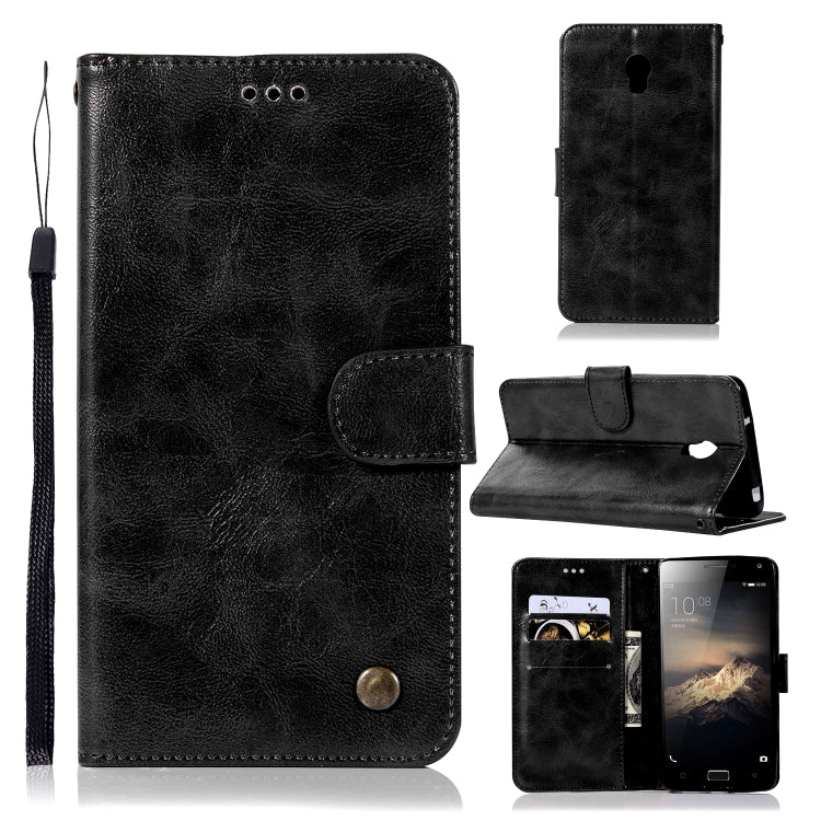 For Lenovo Vibe P1 Retro Copper Button Crazy Horse Horizontal Flip PU Leather Case with Holder & Card Slots & Wallet & Lanyard