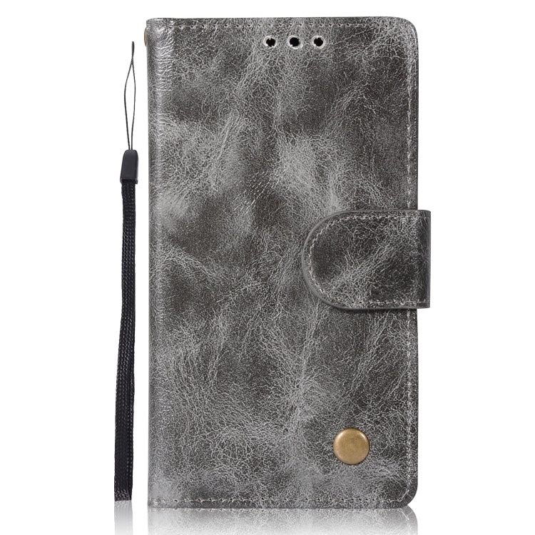 For Lenovo A2010 Retro Copper Button Crazy Horse Horizontal Flip PU Leather Case with Holder & Card Slots & Wallet & Lanyard
