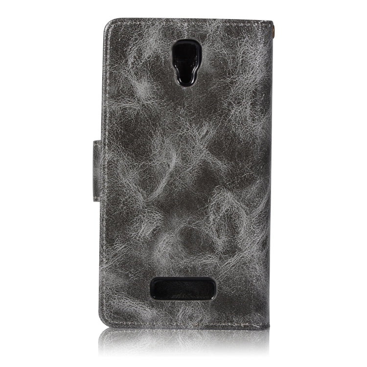 For Lenovo A2010 Retro Copper Button Crazy Horse Horizontal Flip PU Leather Case with Holder & Card Slots & Wallet & Lanyard