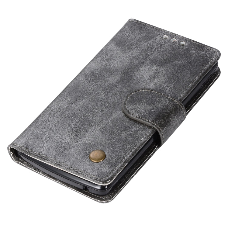 For Lenovo A2010 Retro Copper Button Crazy Horse Horizontal Flip PU Leather Case with Holder & Card Slots & Wallet & Lanyard